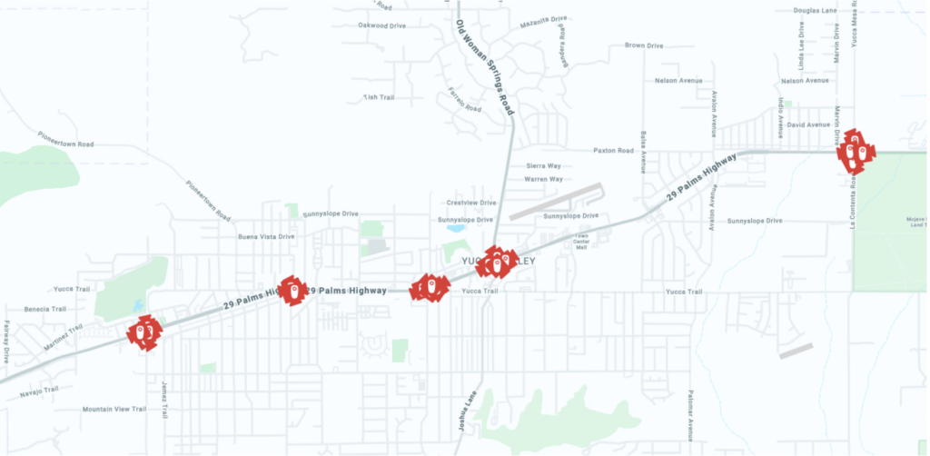 Yucca Valley proposed camera locations